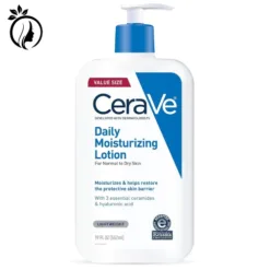 CeraVe Daily Moisturizing Lotion for Dry Skin, Body Lotion & Face Moisturizer with Hyaluronic Acid and Ceramides, Daily Moisturizer, Fragrance Free, Oil-Free, 19 Ounce