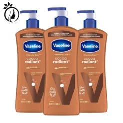 Vaseline Intensive Care Body Lotion Cocoa Radiant 3 count for Dry Skin Lotion Made with Ultra-Hydrating Lipids and Pure Cocoa Butter for a Long-Lasting, Radiant Glow 20.3 Oz