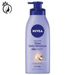 NIVEA Shea Nourish Body Lotion with Deep Nourishing Serum and Shea Butter, 48-Hour Moisturizing Body Lotion for Dry Skin, Nourishes and Smooths Dry Skin, 16.9 Fl Oz Pump Bottle