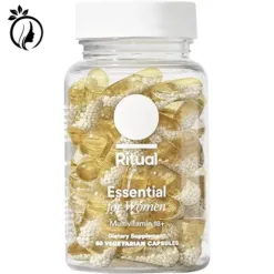 Ritual Multivitamin for Women 18+ with Vitamin D3 for Immune Support*, Vegan Omega 3 DHA, B12, Iron, Gluten Free, Non GMO, USP Verified, 30 Day Supply, 60 Capsules
